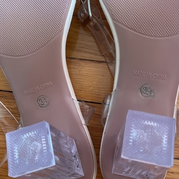 Jelly PVC Transparent Strappy Sandal Open Toed Heeled Shoes - Picture 8 of 8